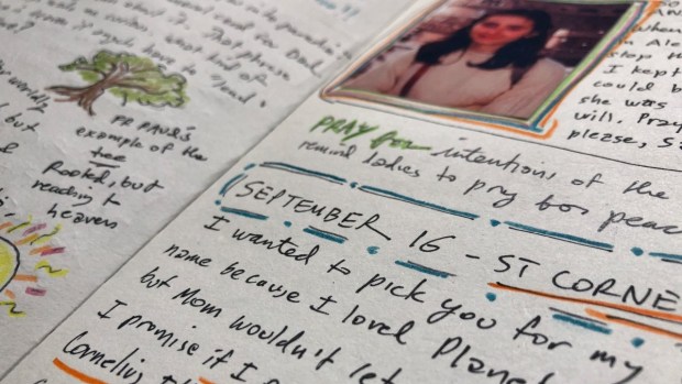 Homemade prayer journal detail