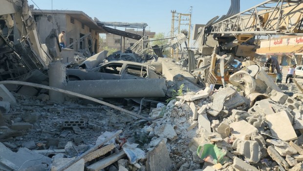 Destruction in Baalbek, Lebanon, after Israeli airstrike